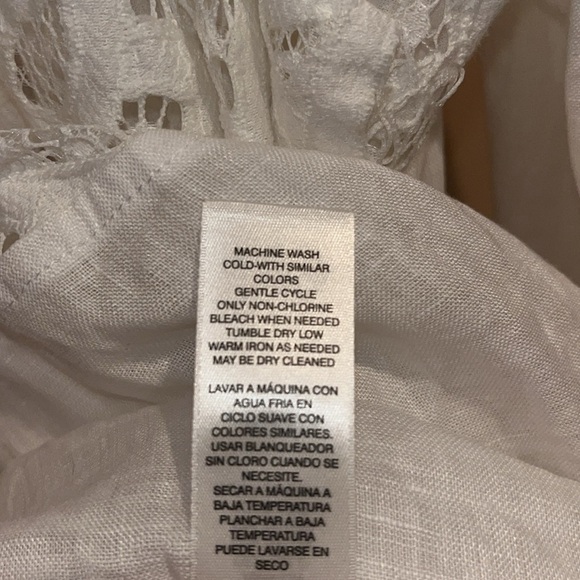 Chicos ladies size 3 linen combo top / lace - Picture 6 of 7